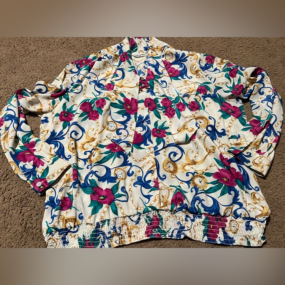Vintage Floral Patterned Shirt
